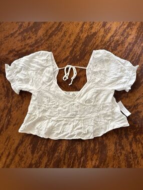 White Babydoll Crop Top